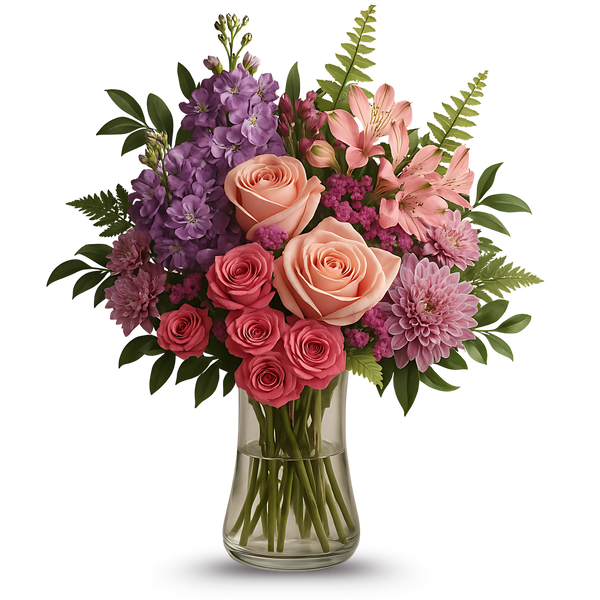 Fleur Québec  - Bouquet floral fard à joues et violet