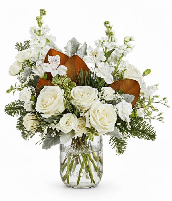 Rose Givrée en Pot Mason