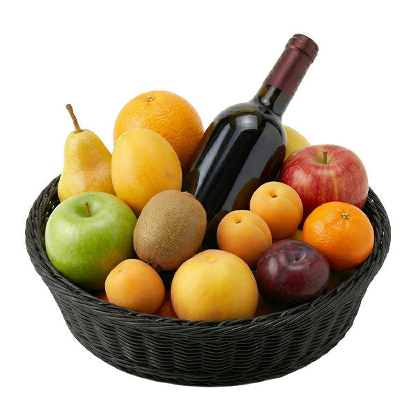 Panier de fruits et vin rouge