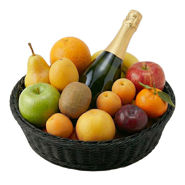 Panier de fruits et vin mousseux