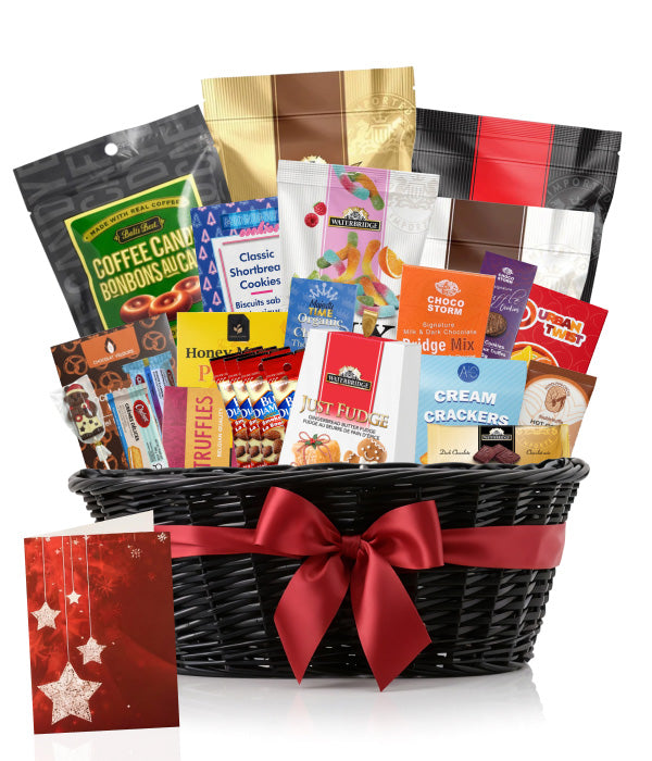 Gourmet gift basket with assorted treats