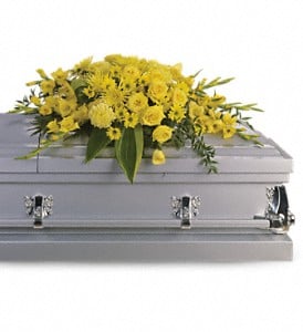 Élégante grandeur funéraire coffret arrangement floral