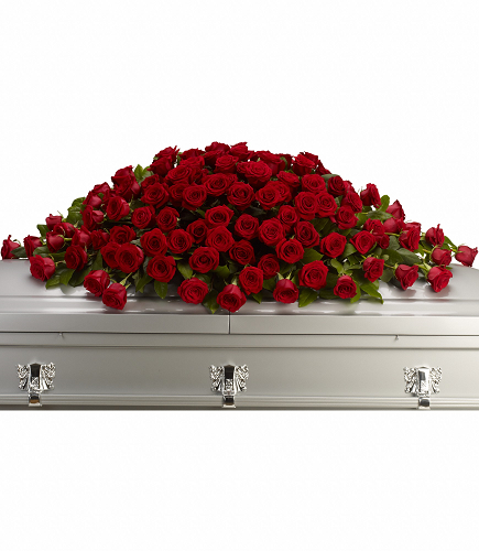 Spray de coffret élégant Red Rose pour les services funéraires