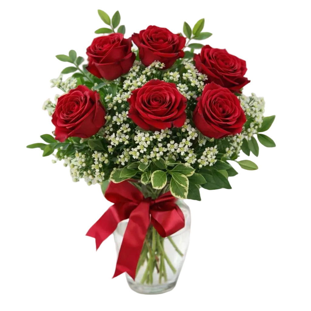 Half Dozen Long Stemmed Red Roses - Flower Delivery New Zealand