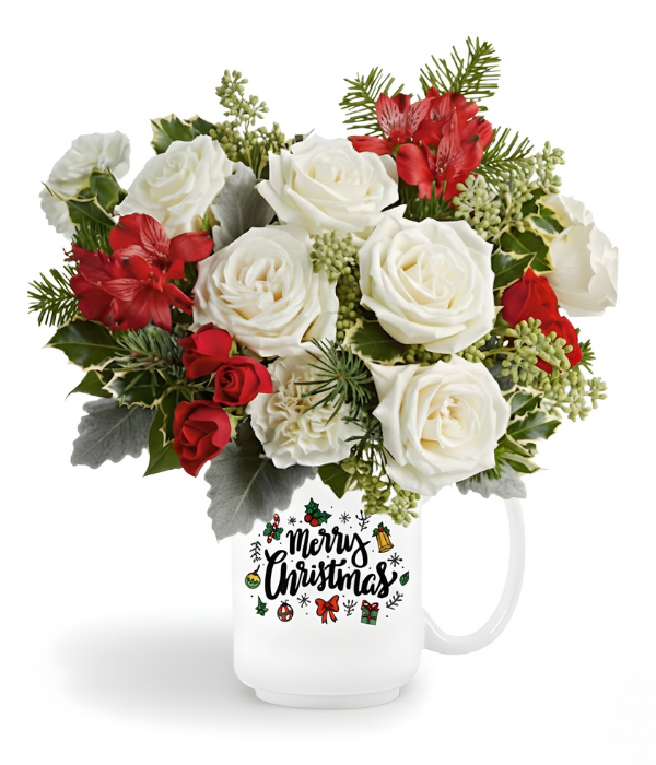 Bouquet Esprit des Fêtes dans une Tasse