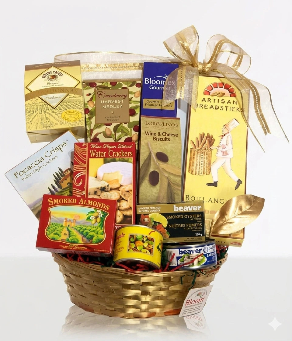 Panier Cadeau Luxury Personnalisé - Chocolats, Biscuits, Thés et Cafés