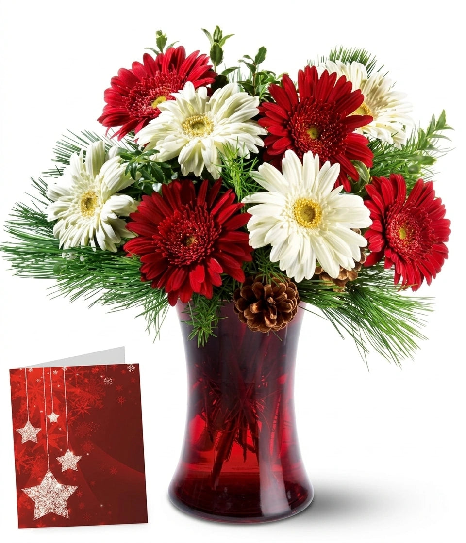Festive Christmas star floral arrangement
