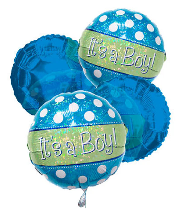 Blue balloon bouquet for baby boy - Set of 4 pieces