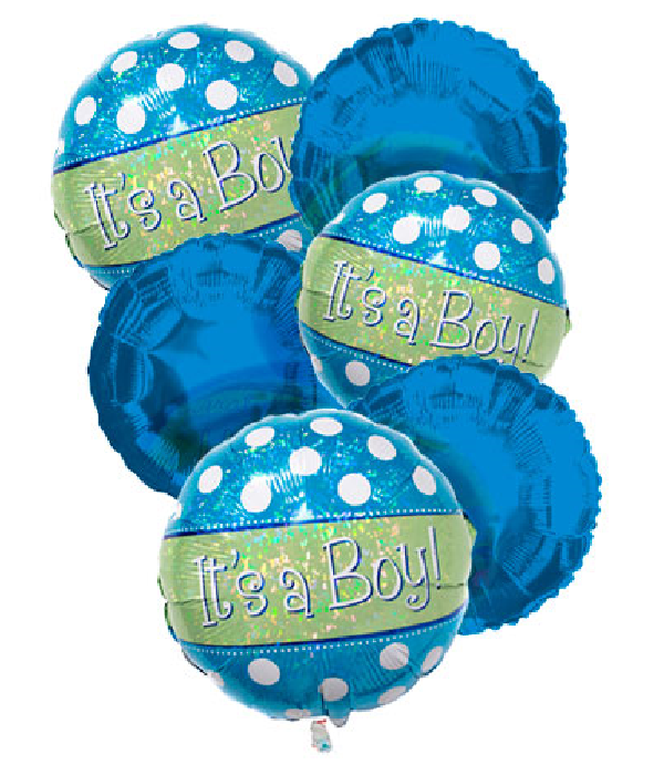 Bouquet de ballons bleu pour bébé garçon - Ensemble de 6 pièces pour la fête prénatale
