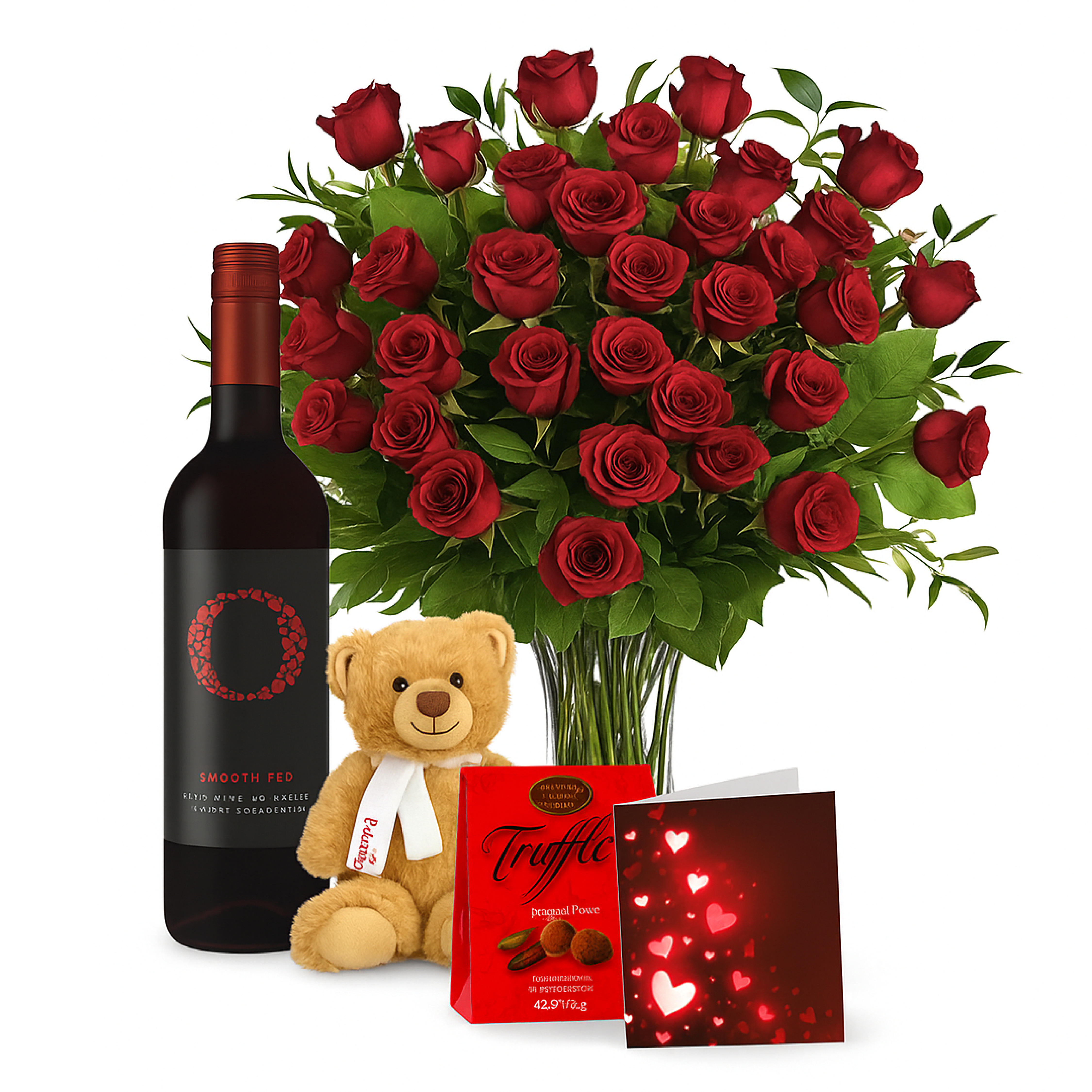 Coffret cadeau Roses & Vin Collection VI - Parfait pour les occasions romantiques