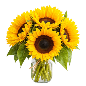 Bouquet de tournesol en pot Mason
