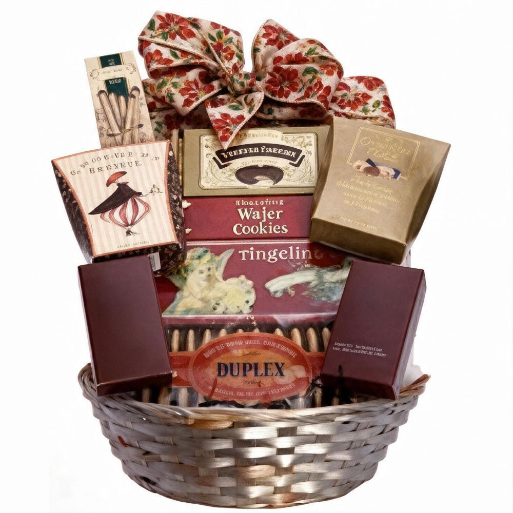 Panier Cadeau Classique - Chocolats, Biscuits, Thés et Cafés - Collection II