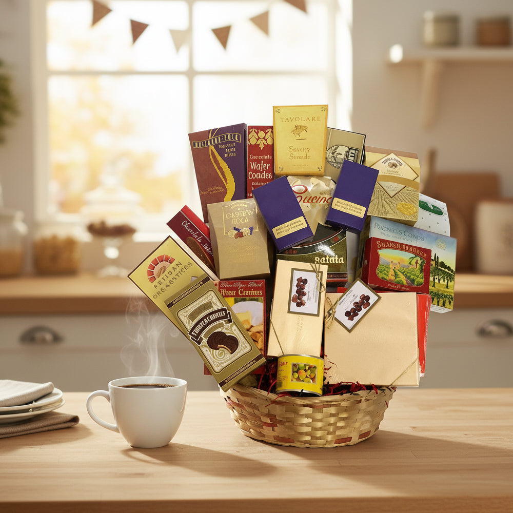 Gourmet Gift Basket Quebec - Lindt Lindor, Cookies and Almonds