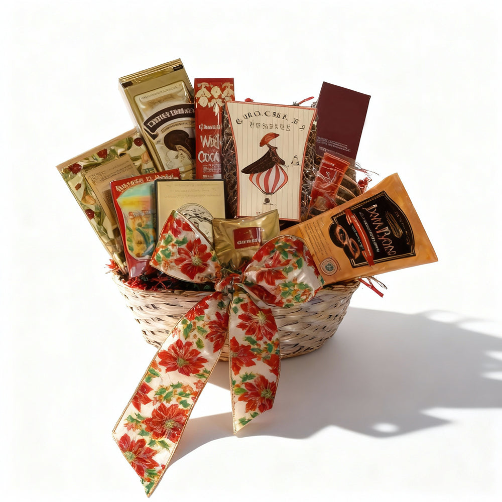 Panier Cadeau Luxury - Chocolats, Biscuits et Bonbons - Célébrations