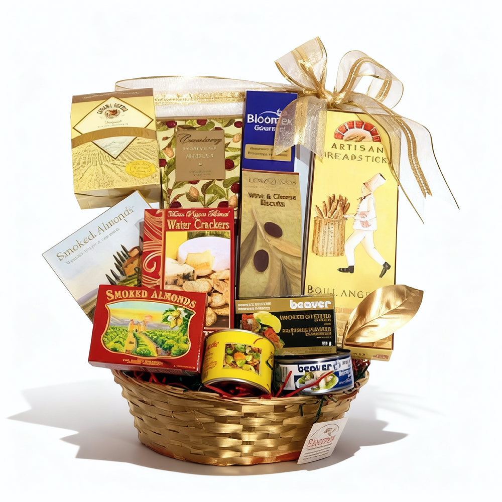 Panier Cadeau Luxury Personnalisé - Chocolats, Biscuits, Thés et Cafés