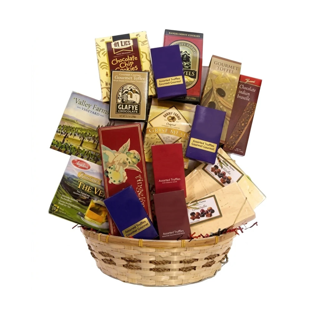 Lindt Lindor Premium Gift Basket - Quebec Cheeses and Almonds