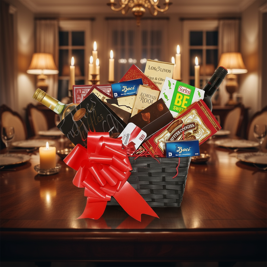 Panier Cadeau Premium - Vins Italiens, Chocolats et Douceurs - Anniversaire