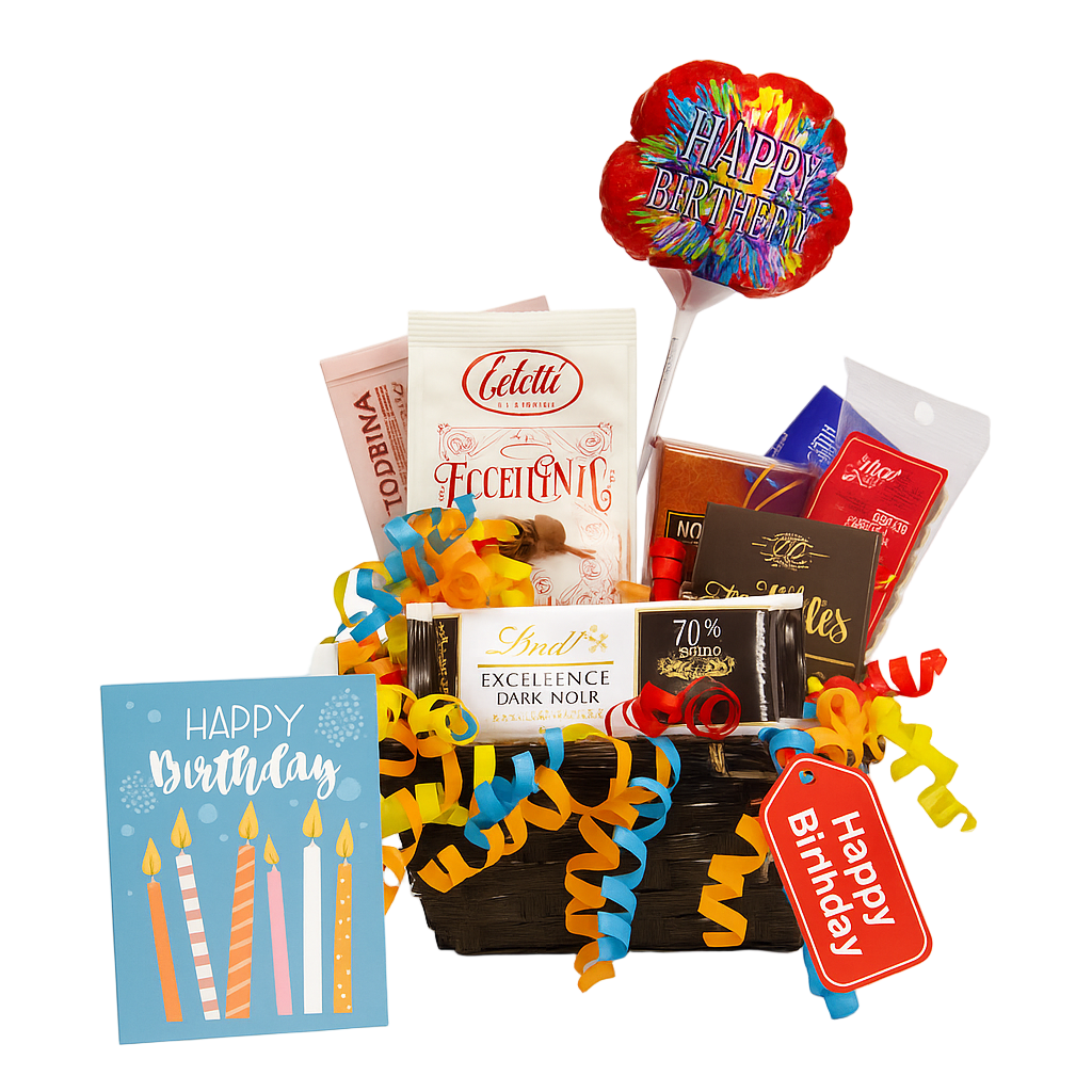Panier Cadeau Luxury de Chocolats et Collations Italiennes pour Anniversaires Fleur Québec