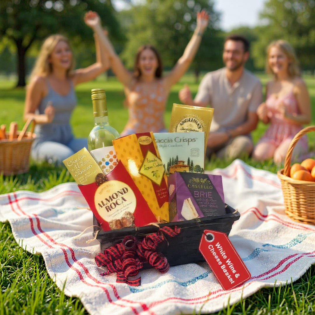 Le Cadeau d'Affaires Parfait : Panier de Vin Blanc & Fromage Castello