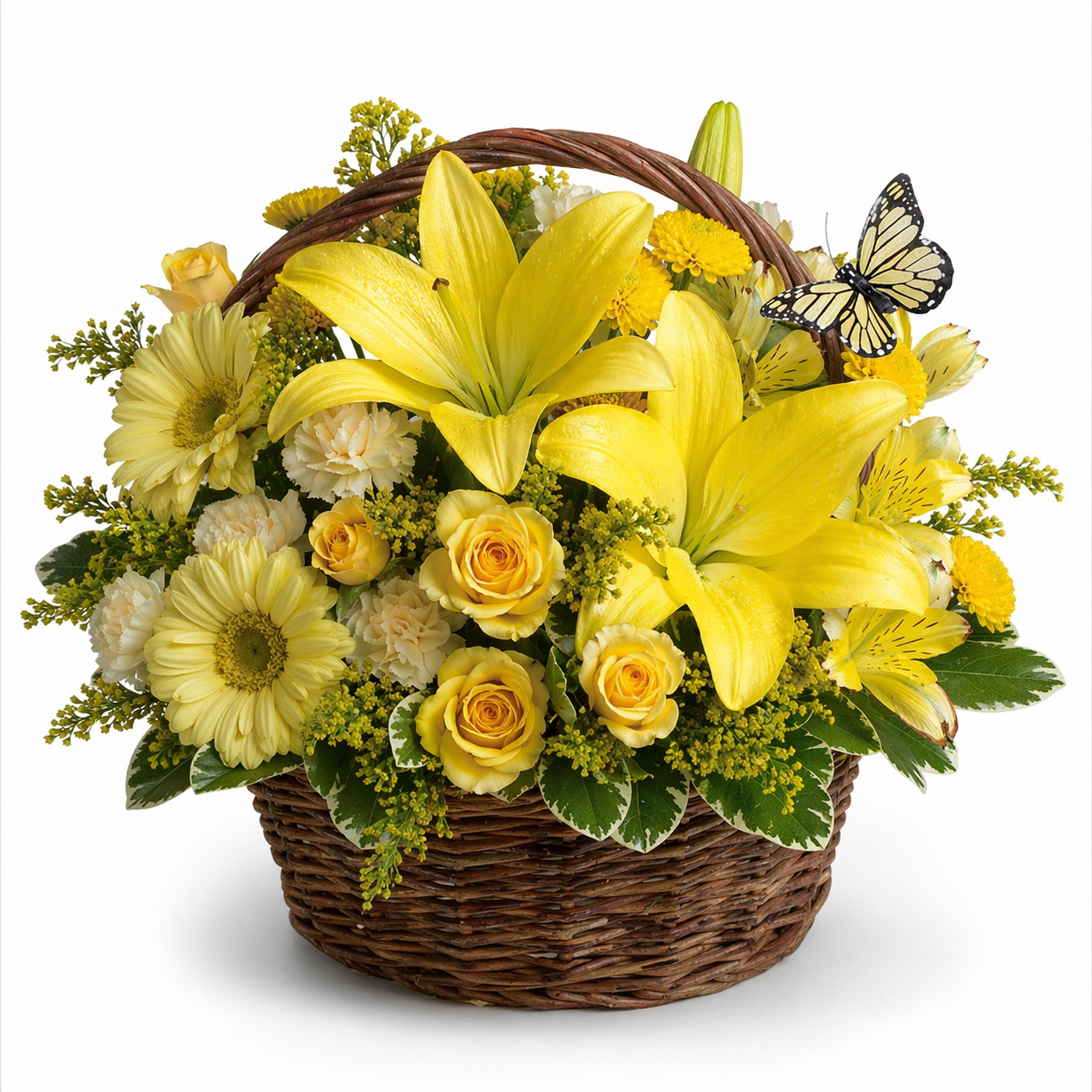Panier Floral Jaune Vif