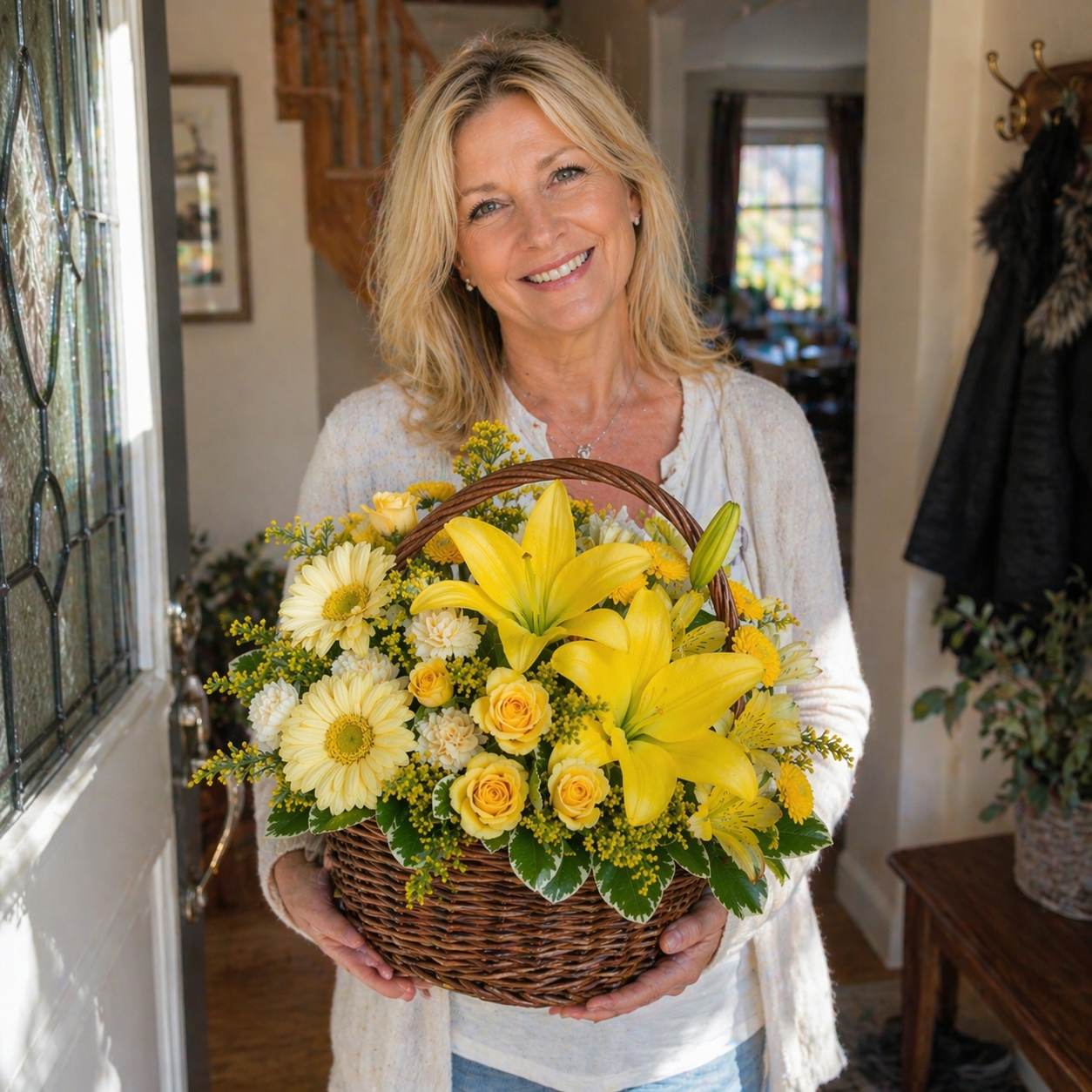 Panier Floral Jaune Vif