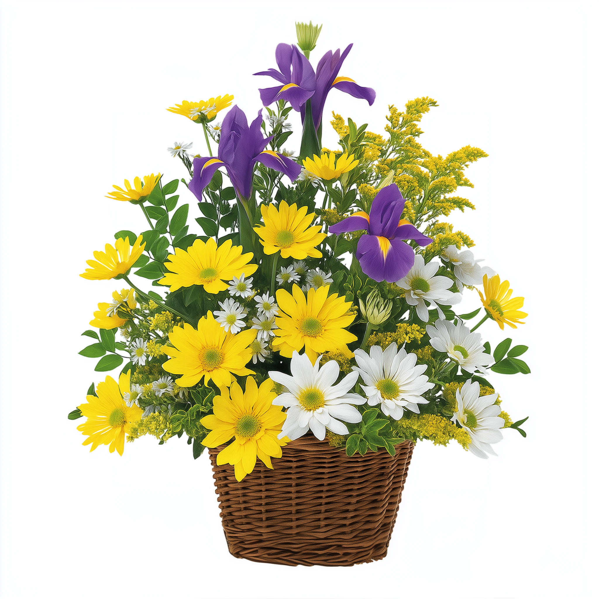 Panier Printanier de Marguerites en Osier - Fête des Mères