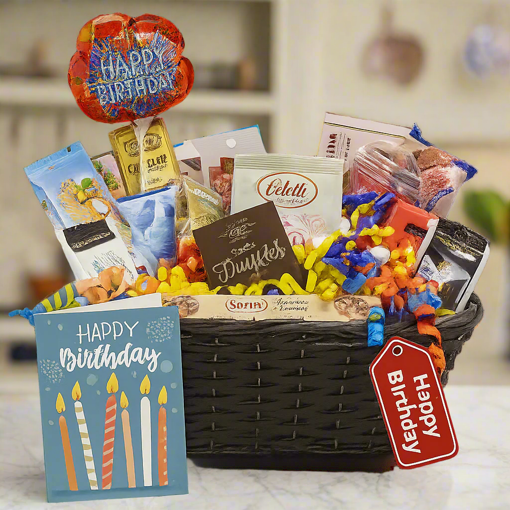 Panier Cadeau Festif Lindt Lindor avec Ballon - Collection Anniversaire III