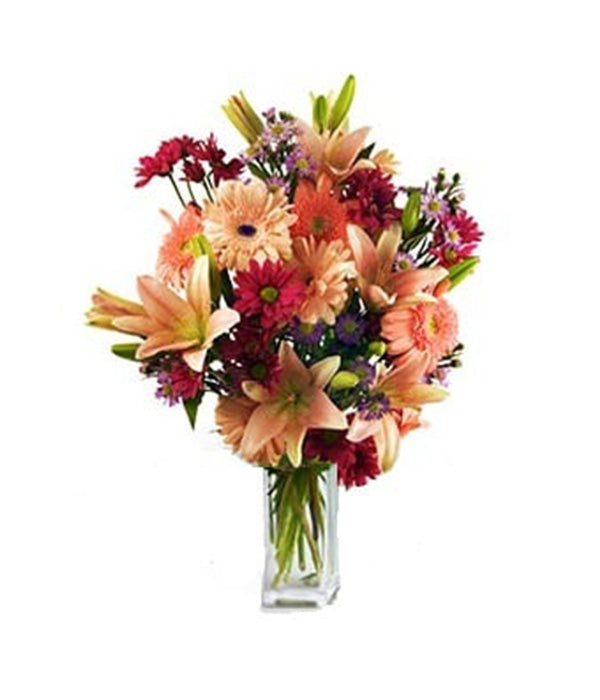 Bouquet floral extravagant rose et lilas - cadeau parfait pour toute occasion