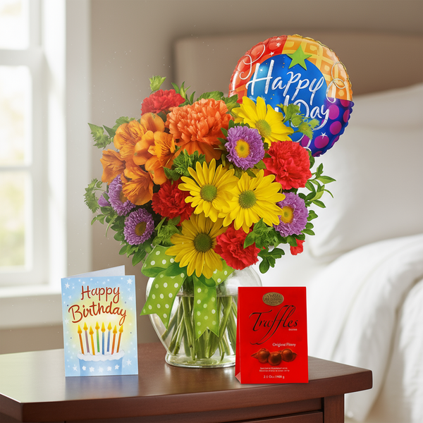 Ensemble cadeau pour célébration d’anniversaire - Fleur Quebec