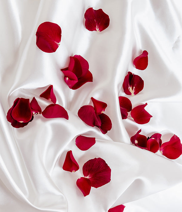 Pétales de rose rouge frais pour mariages et événements