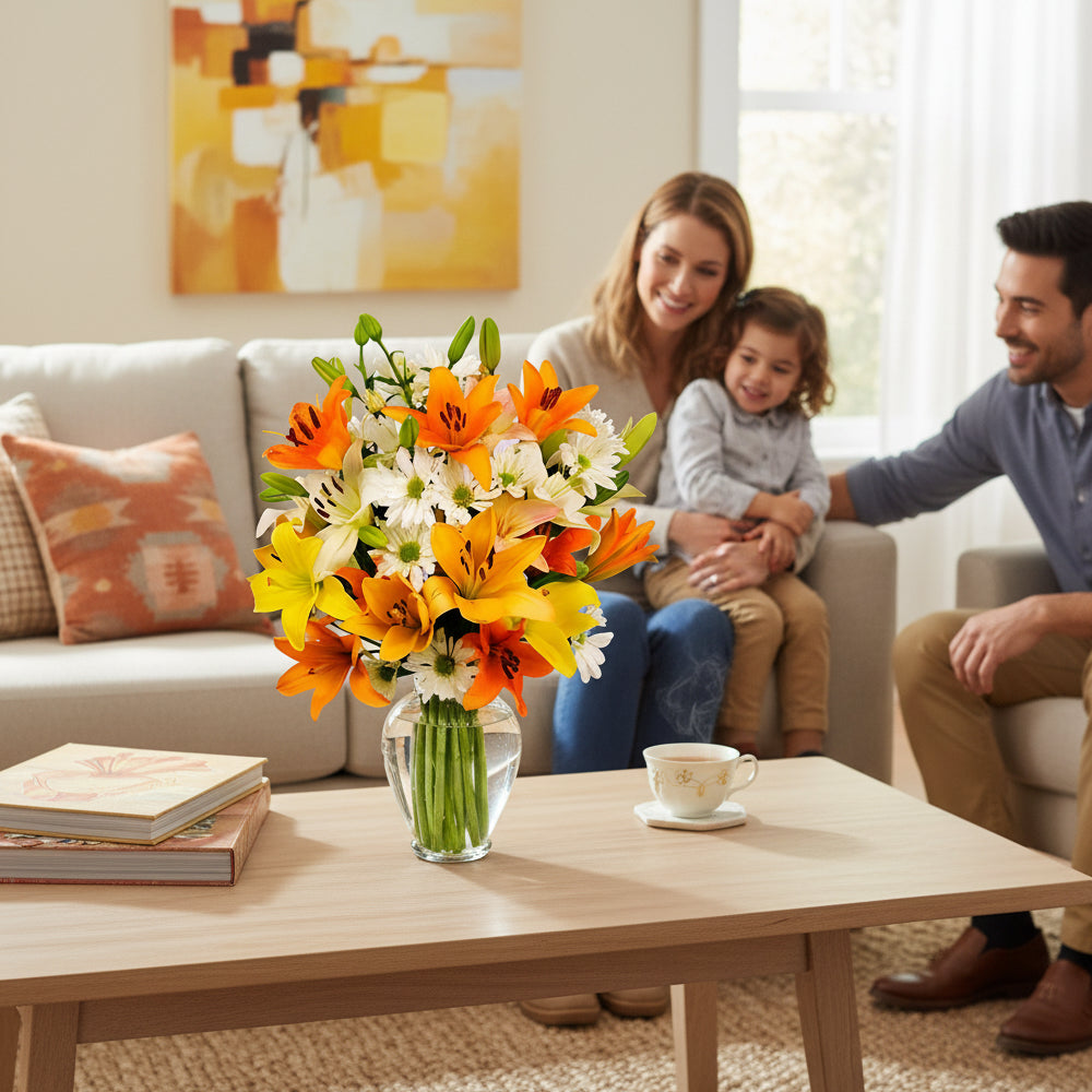 Superbe bouquet de fleurs de lys célestes pour les occasions spéciales