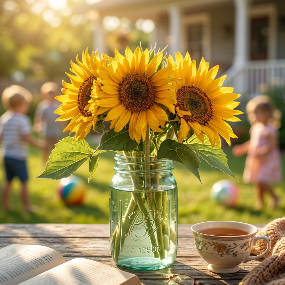 Tournesols en pot mason