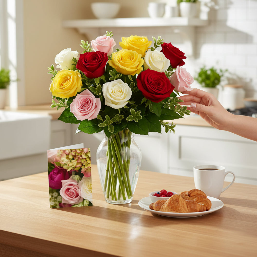 Une Douzaine de Roses Assorties Combo I