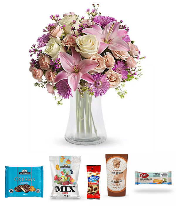 Panier Gourmet Bouquet Floraison Vintage