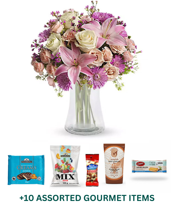 Panier Gourmet Bouquet Floraison Vintage