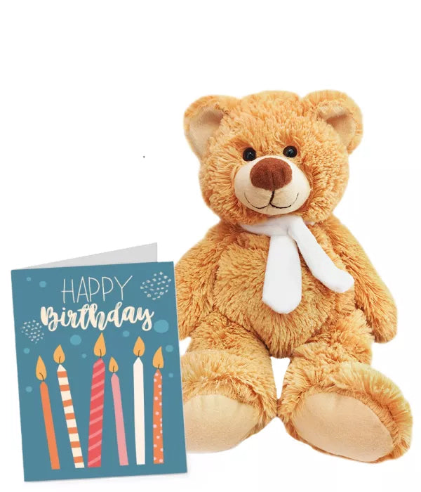 Coffret cadeau carte d’anniversaire et ours en peluche
