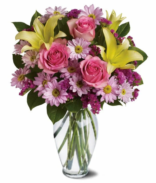 Spring Bouquet - Yellow Roses and Lavender