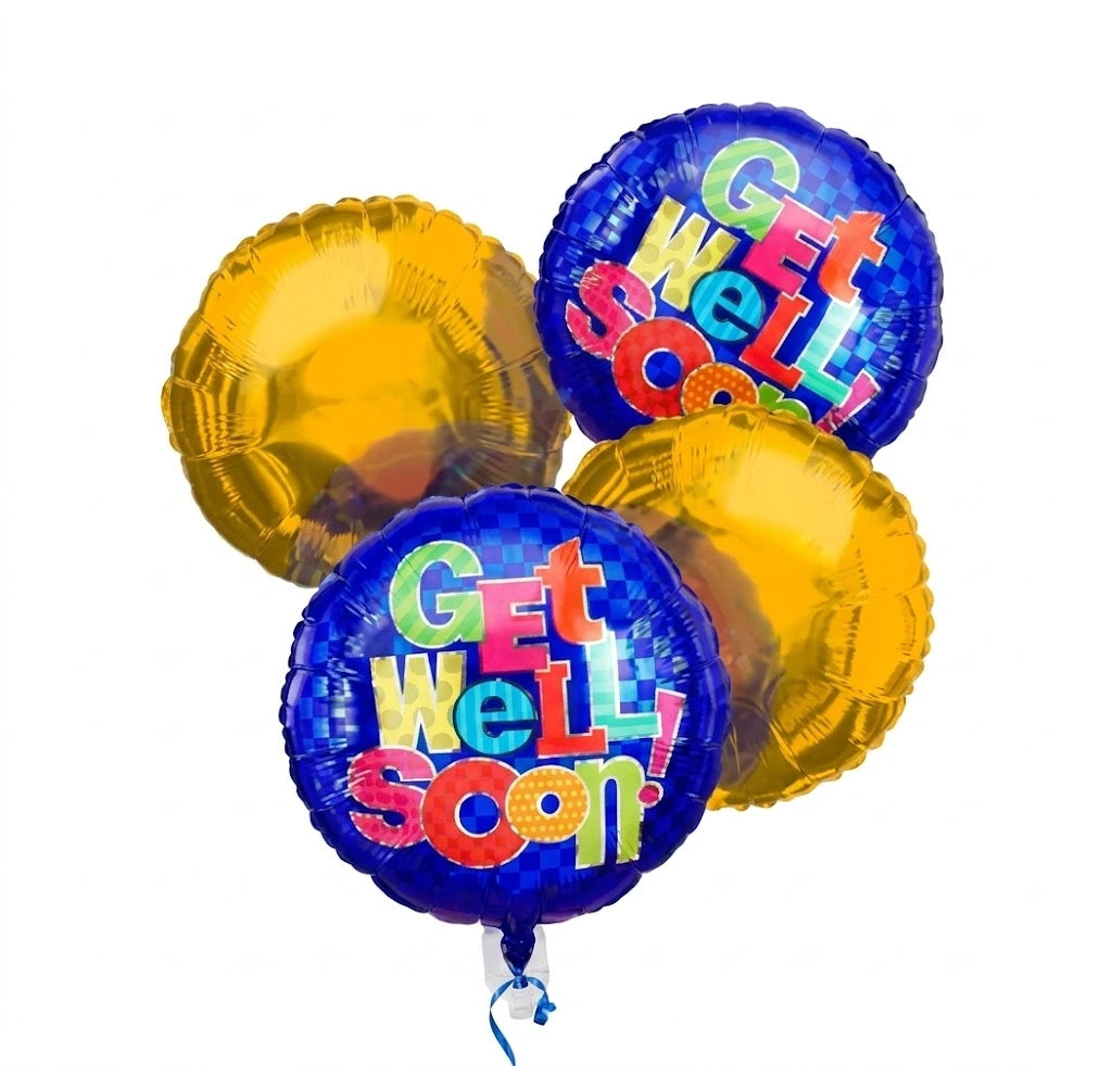 Bouquet de ballons "Prompt rétablissement" - Lot de 4 ballons joyeux