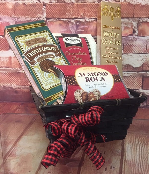Panier-cadeau de Noël champêtre festif