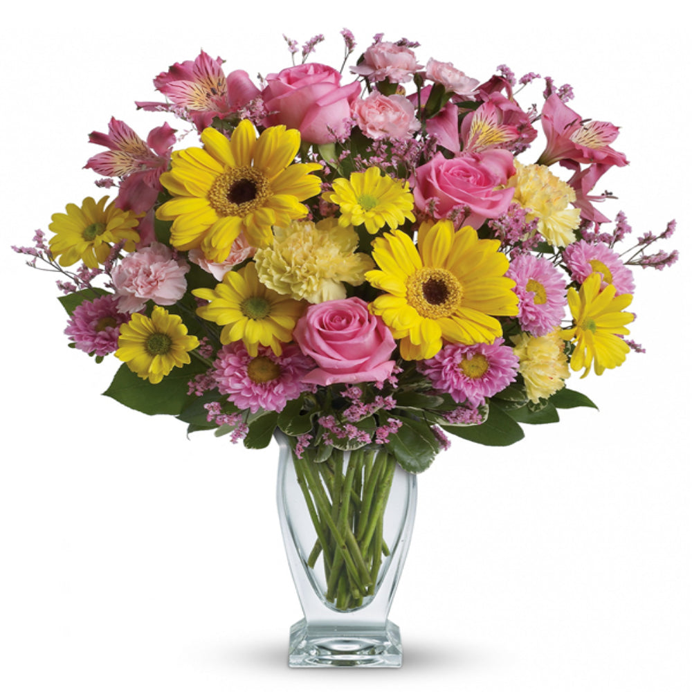 Bouquet Vibrant de Roses Jaunes - Félicitations