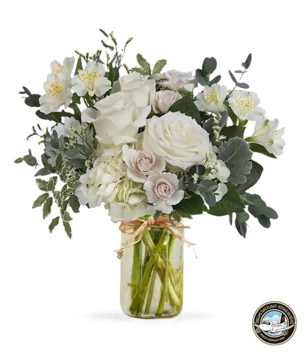 Bouquet Dreams Take Flight I, Nuage blanc en pot Mason