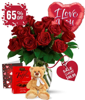 Romantic Set - Red Roses and Teddy Bear