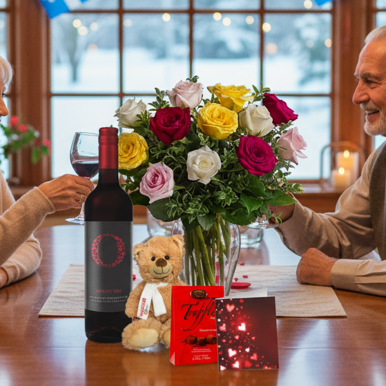 Ensemble Premium Romantique avec du vin III