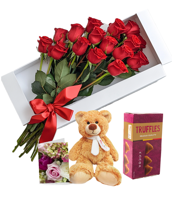 Coffret cadeau 12 roses - Combo floral parfait pour les occasions spéciales