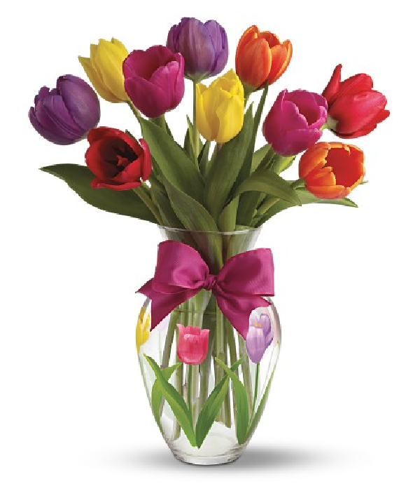 Bouquet de tulipes printanières vibrantes - Fleurs fraîches de saison
