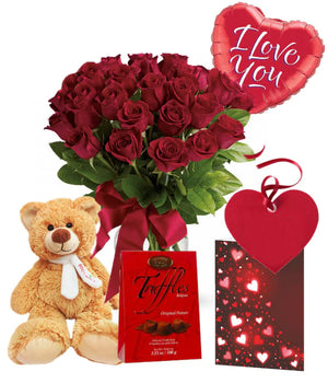 Ensemble Romantique de 24 Roses Rouges "L'Amoureux IV" - Anniversaire