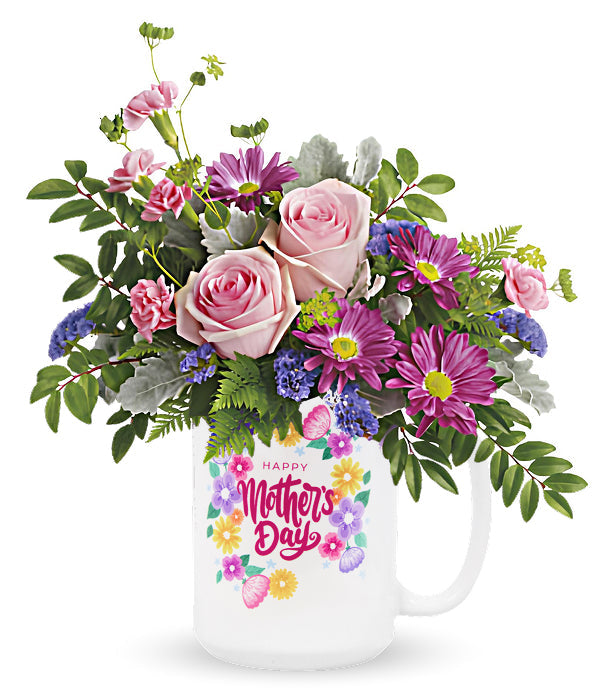 Bouquet floral vibrant de prune et de rose