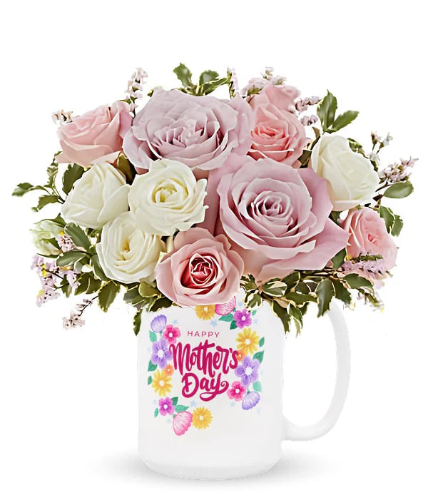 Bouquet de Roses Pastel - Nuances Rose Doux