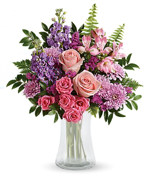 Bouquet floral fard à joues et violet