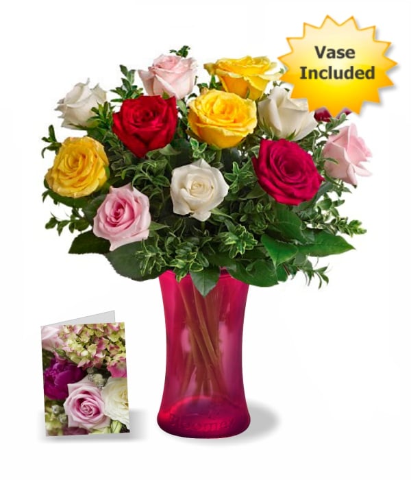 Roses colorées pour maman Bouquet 3